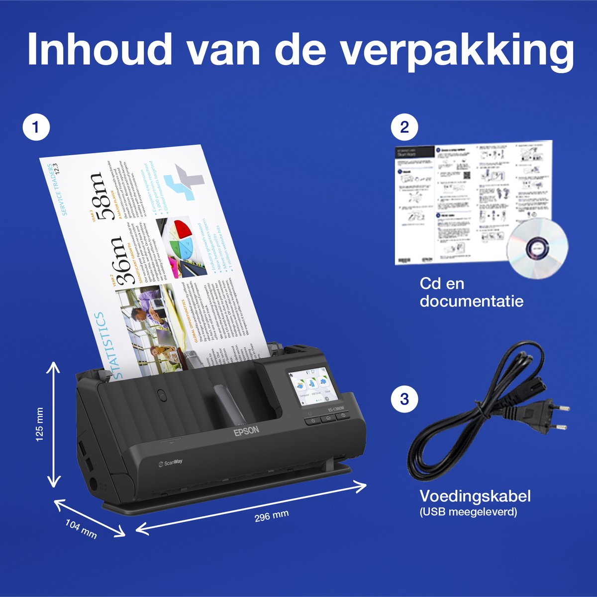 Epson WorkForce ES-C320W - Scanner - Sheetfeeder - Met Wi-Fi - Zwart thumbnail 8