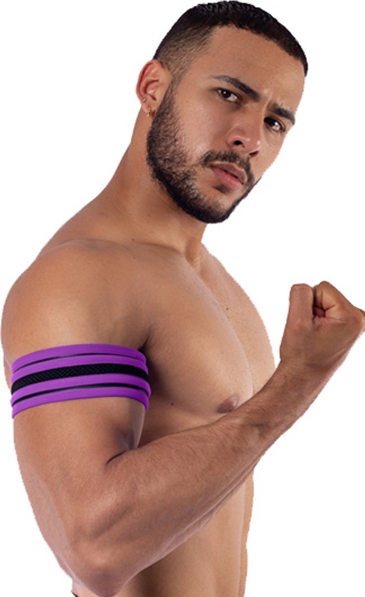 Mister B Neoprene Biceps Band Black Purple - Small