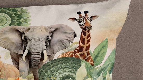 HIP Housse de couette "mandalas, fleurs & animaux de safari" - Vert - (240x200/220 cm) - Satin de Katoen