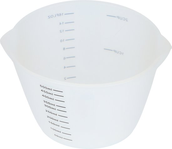 Westmark Maatbeker met precisiekegel, meertalige schaalverdeling en meeteenheden, trechtervorm, inhoud: 0,5 l, kunststof, Gerda, doorzichtig, 30762270