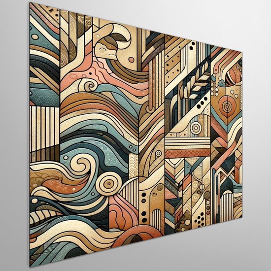Abstract relief schilderij | Golvend meesterwerk van abstracte vormen en diepte in reliëf | Kunst - 30x30 centimeter op Dibond | Foto op Dibond