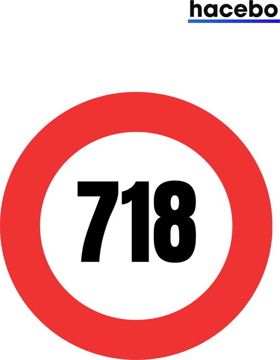 Verkeersbord Sticker - 18CM - Container sticker - Cijfer Stickers - 1 ...