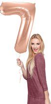 Ballon aluminium - Chiffre - 7 - Or rose - 86cm - Sans remplissage