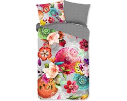 HIP dekbedovertrek mandals en bloemen - 1 persoons 140x200/220 cm - Multi - 100% Katoen fl