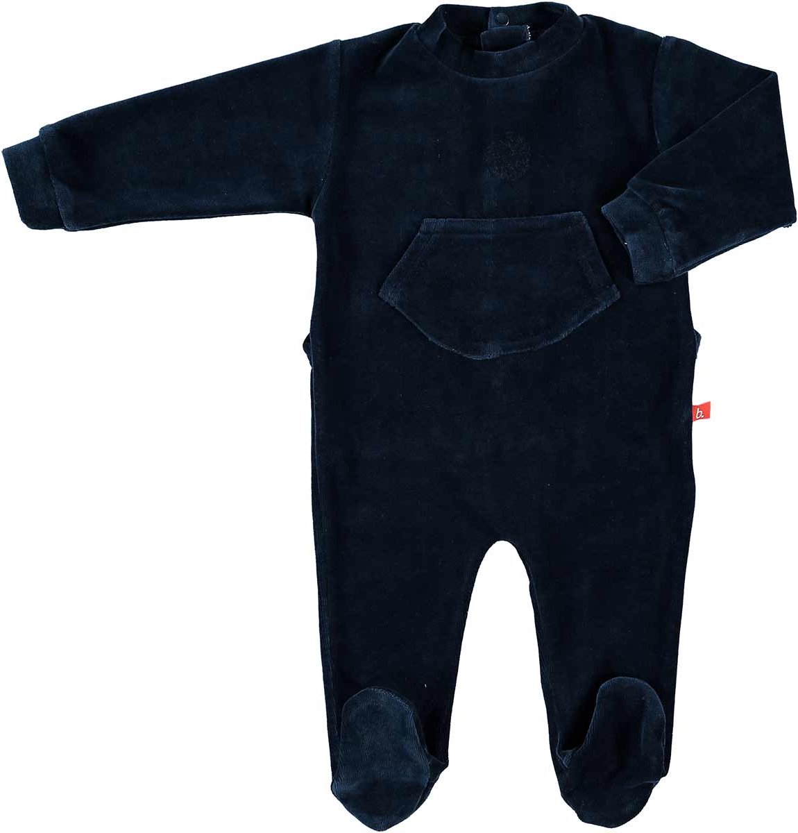 Boxpakje / baby pyama biologisch velours 46 donkerblauw