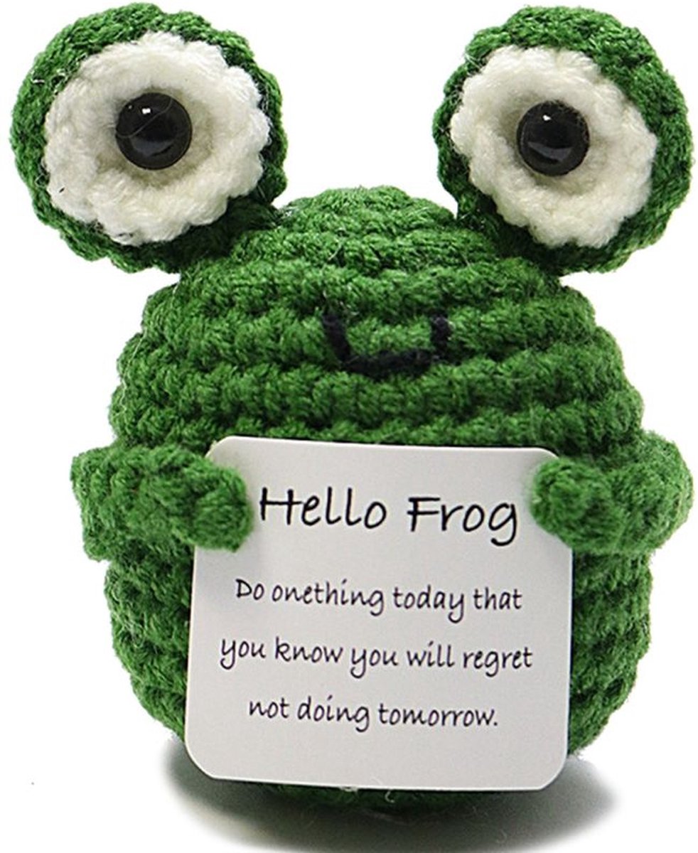 Mini Grappige Positieve Pinguïn, 6,5cm Schattig Gebreid Pinguïnspeelgoed met Positieve Kaart