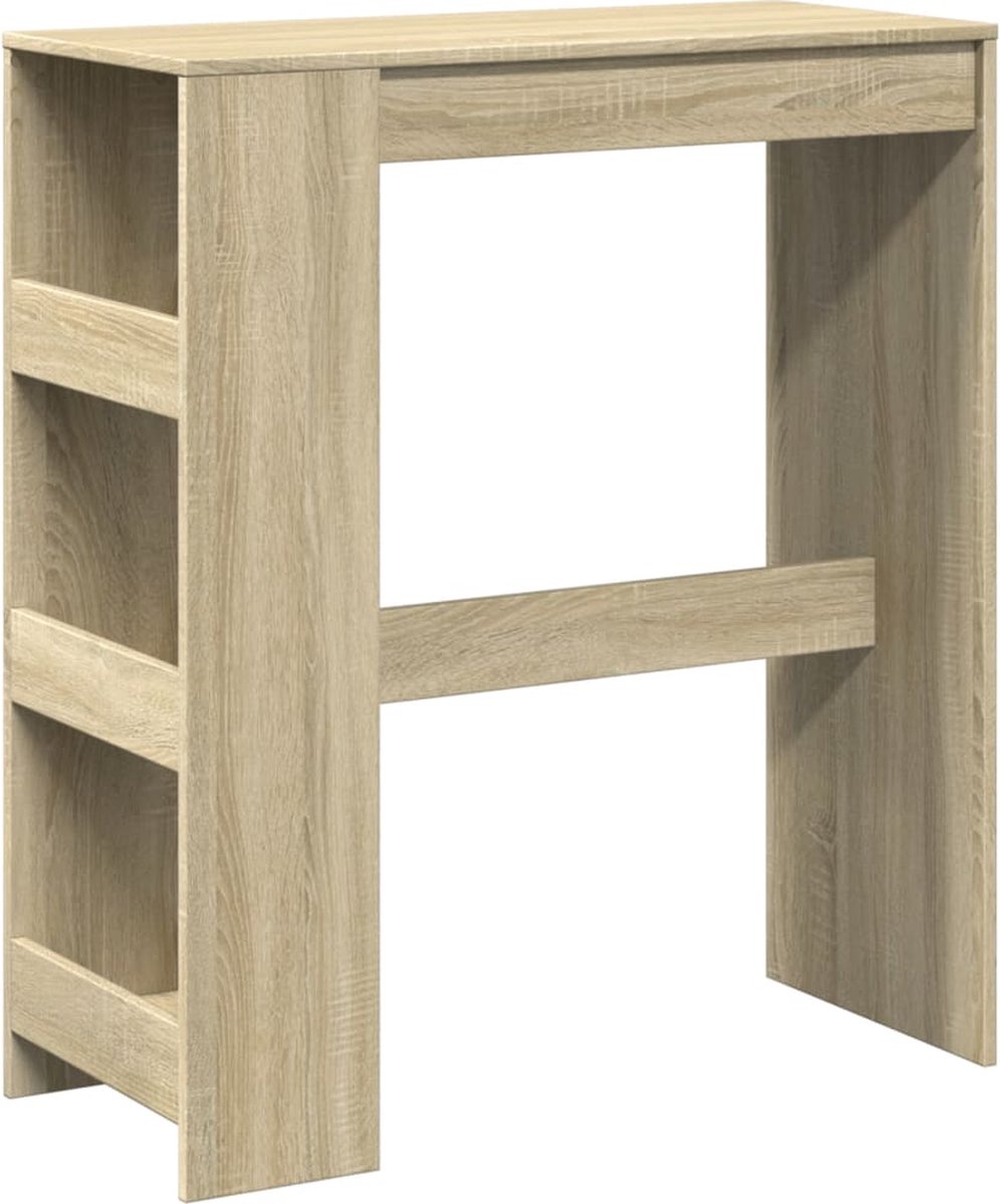 vidaXL Bartafel - met - rekken - 90x40x103,5 - cm - hout - sonoma - eikenkleur sonoma eiken