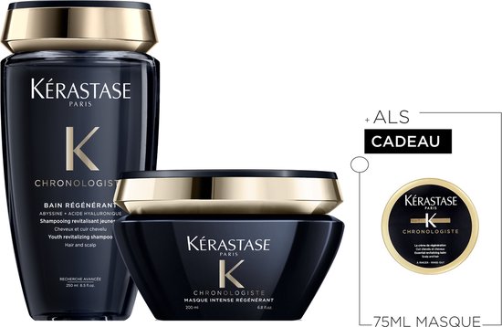 Kérastase Chronologiste Duo Revitalisant + Cadeau - Shampooing 250ml & Masque 200ml + En Cadeau Masque 75ml - Pour des cheveux revitalisés