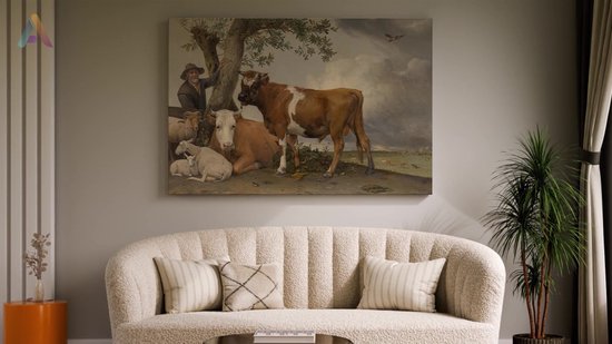 Artaza Toile Peinture Le Taureau - Paulus Potter - 90x60 - Art - Impression sur Toile