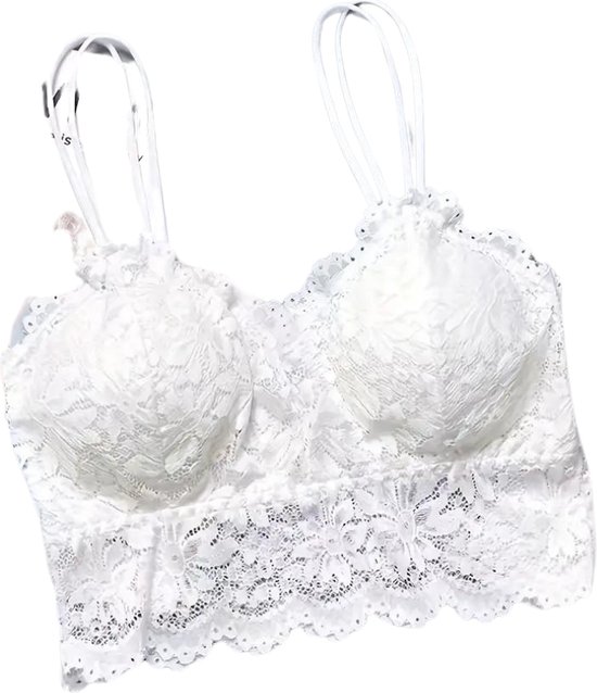 Nivard BH sans armatures - Sans Bracelets - Soutiens-gorge -gorge Push -up - Soutien-gorge Comfort - Confortable - Solide - Wit - Taille XL