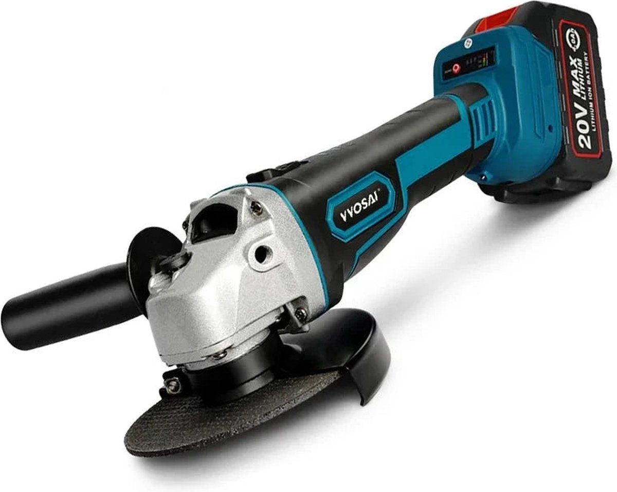 Vvosai - WS-J7-A1 - Haakse Slijper - 20V - 60Hz - M14 Spindle - 10000RPM - Slijptol - Haakse Slijpers - Slijpmachine - Blauw