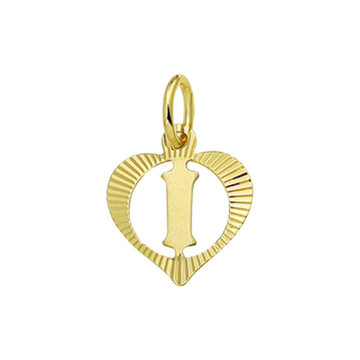 Goud Hanger Letter I Hart 14 karaats