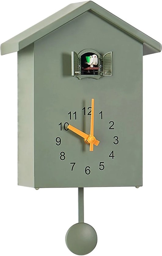KOOKOO BirdHouse petrol, modern design koekoeksklok met 12 inheemse vogelstemmen of koekoek, opnames uit de natuur