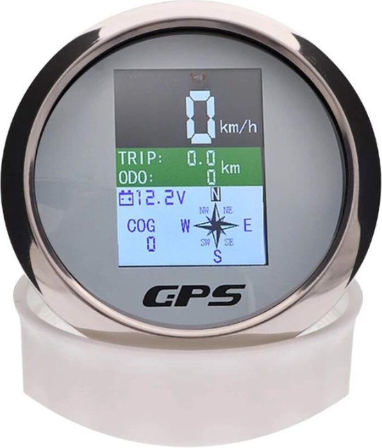 Snelheidsmeter, 85 Mm Digitale GPS Snelheidsmeter Kilometerteller, Roestvrij IP67 Waterdichte Digitale Snelheidsmeters voor Auto Boot (cadran