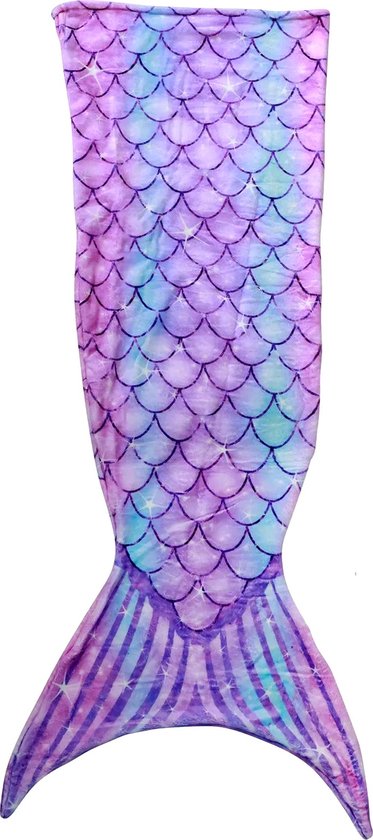 Plaid Staart de Sirène - 2-6 ans - Violet Blauw