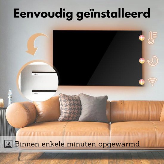 Hocosyme Chauffage Infrarouge 600W Thermostat Tactile - Radiateur Mural Chaleur Rapide TÜV