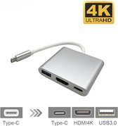 Bol.com Innerlight® Connect+ USB C naar HDMI Adapter - Type-C to HDMI converter - USB C HUB - USB C naar USB C / USB 3.0 / HDMI ... aanbieding