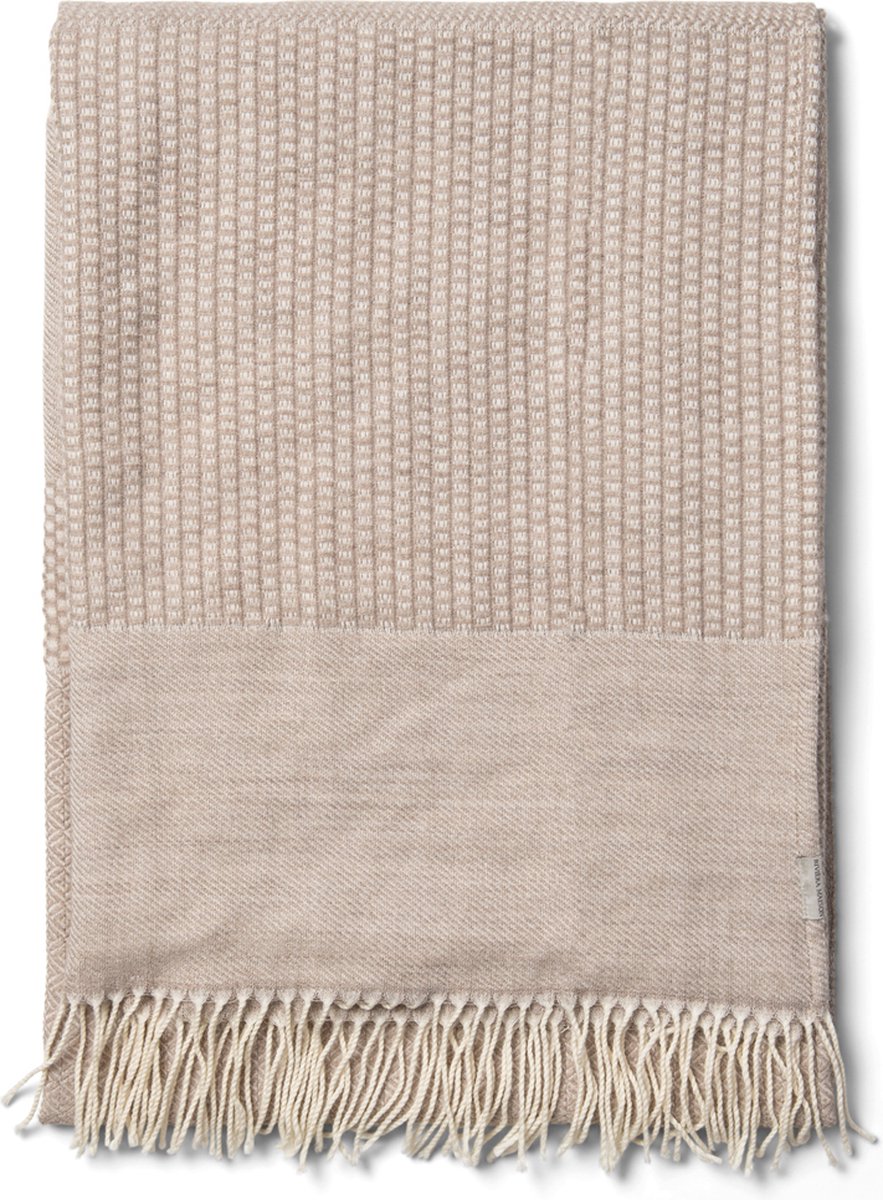 Riviera Maison Plaid Taupe - Whistler Geweven Deken - Wol - (LxB) 180x125