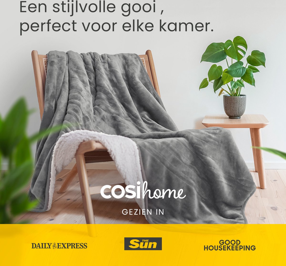 Cosi Home verwarmde plaid & bovendeken - extra groot, fleece dat in de wasmachine kan