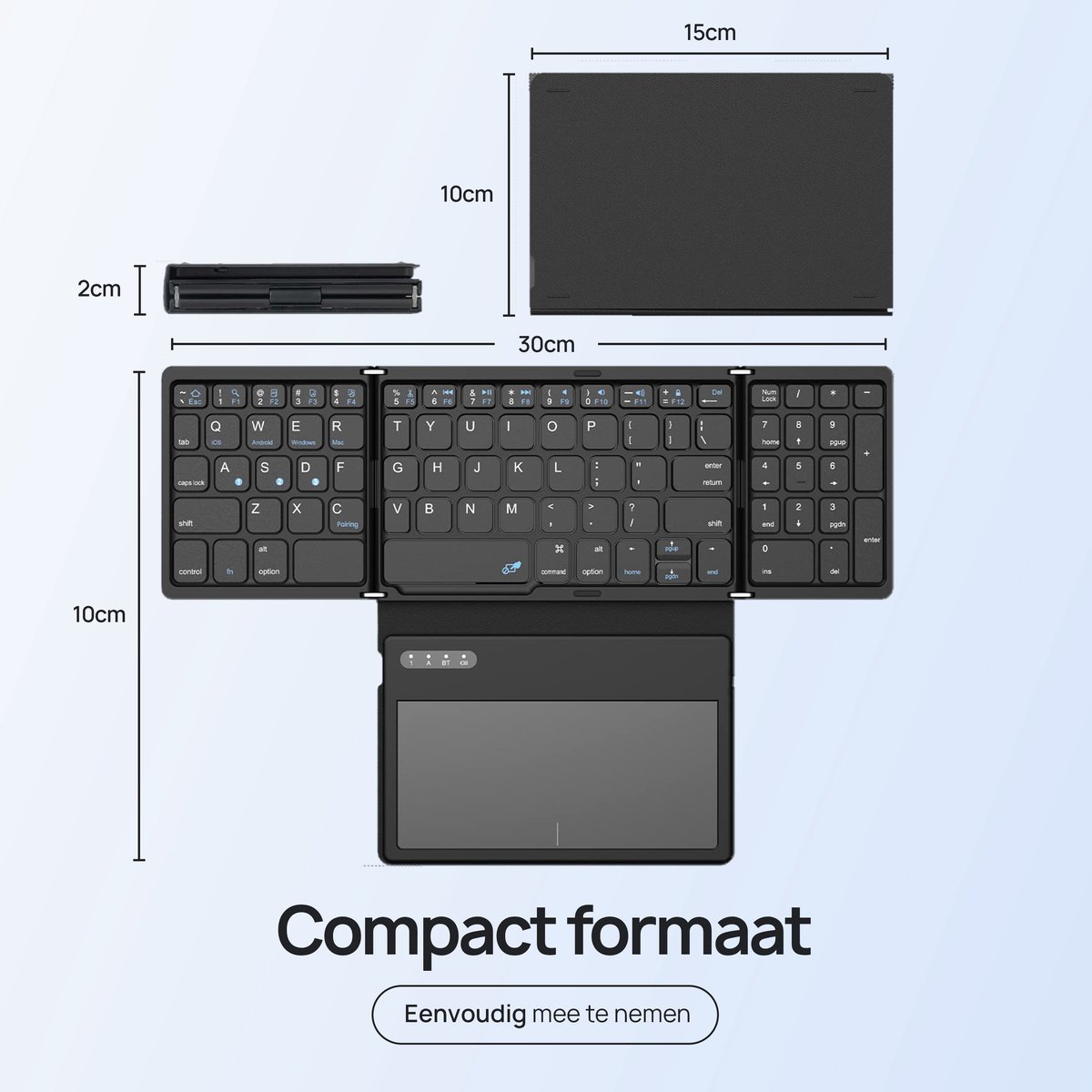 Seenda Opvouwbaar Bluetooth-toetsenbord met touchpad