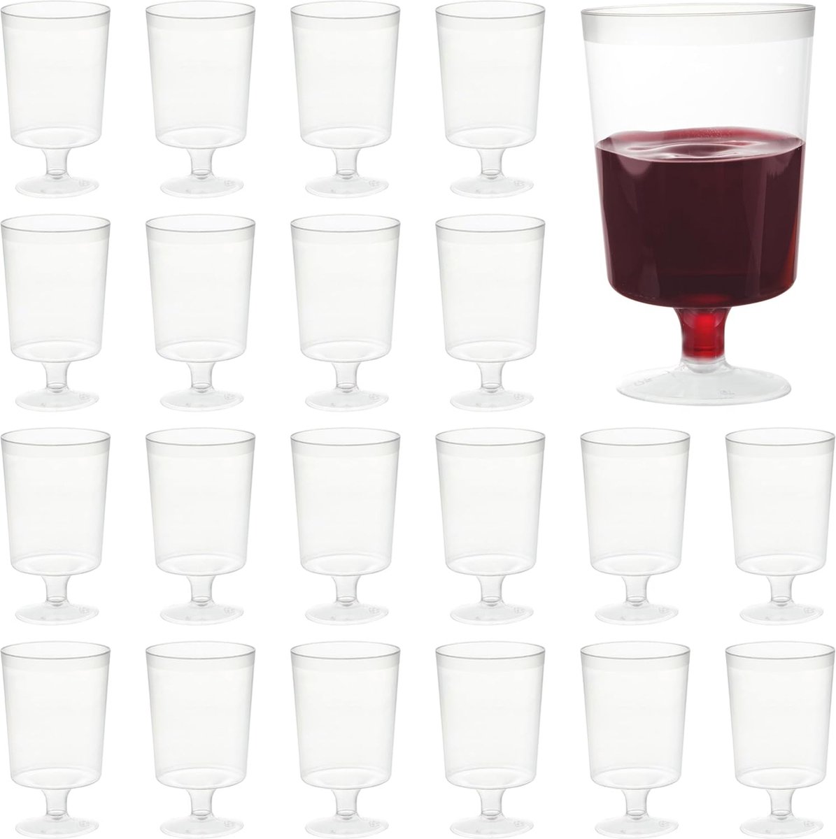 HAHASHOW Onbreekbare Tritan Plastic Wijnglazen, 610ml Rode Wijnglazen Set van 4,Feest Picknick Camping Drinkglas