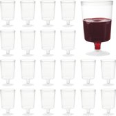 MATANA - 50 Herbruikbare Plastic Wijnglazen (160ml) - voor Bruiloften, Verjaardagen, Kerstmis & Feesten - Herbruikbare en Elegante Plastic Glazen voor Cocktails, Desserts