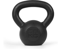 Zipro Kettlebell 6kg, Gietijzer, Brede handgreep, Platte bodem, Eenvoudig elegant ontwerp, Klassieke kettlebell, Duidelijke markeringen, Homegym, Outdoor oefeningen, Zwart