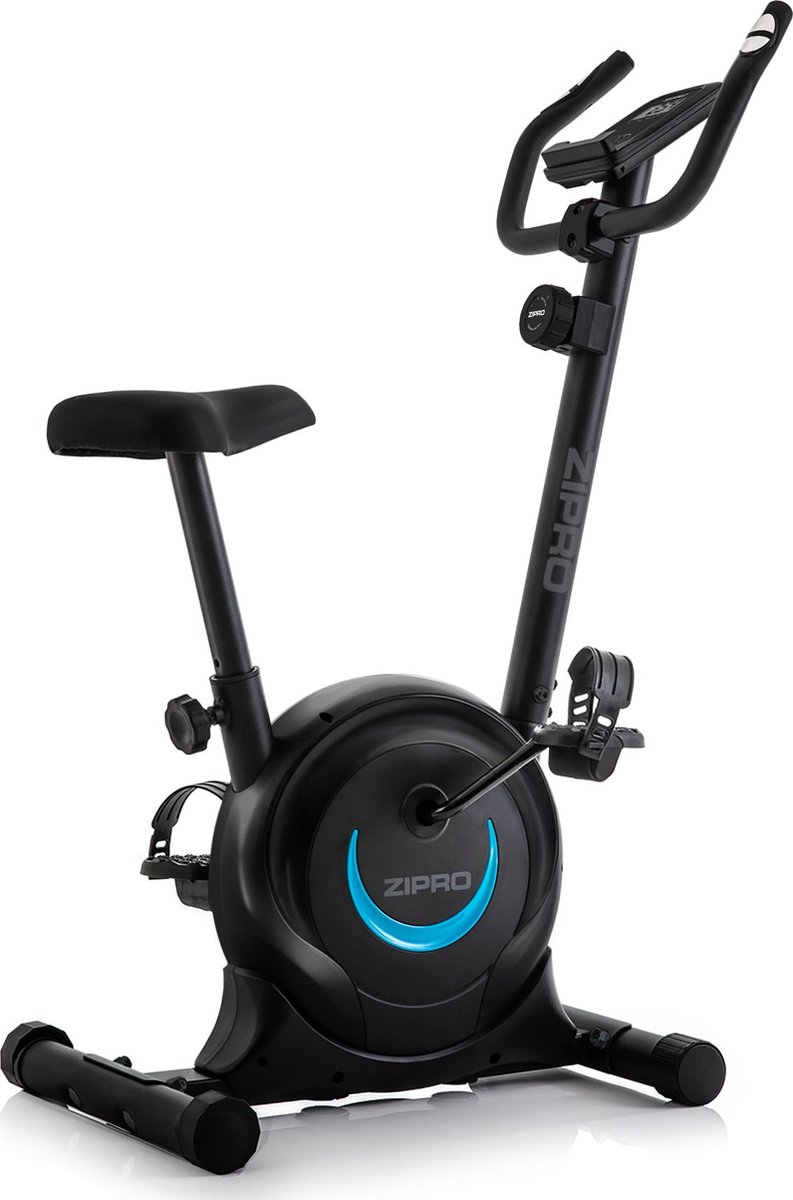 Afbeelding 2 van Zipro One S Hometrainer Magnetische Fiets, Hartslagsensoren, Gemakkelijk te transporteren, Antislippedalen, Flessenhouder, Homegym, Stabiele structuur, Max. gebruikersgewicht 110 kg, zwart en blauw