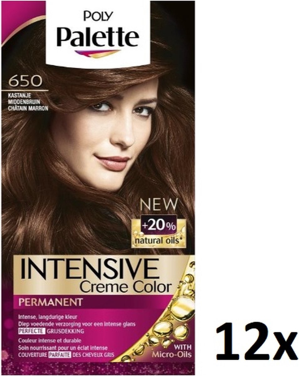 Schwarzkopf Poly Palette - Haarverf - 650 - Kastanje Middenbruin - 115ml x 12