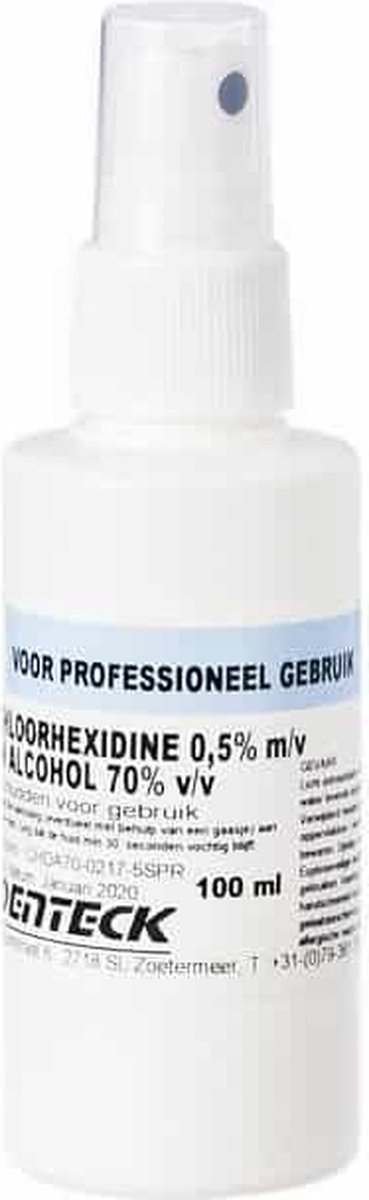 Goedkoopste Chloorhexidine 0,5 in alcohol 70 - Desinfectie - Reinigingsvloeistof - 100 ml spray