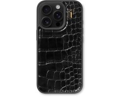 iDeal of Sweden Vegan Leather Backcover voor de Apple iPhone 16 Pro - Black Croco