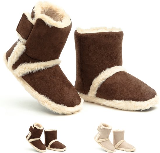 Solemates® Sloffen/Pantoffels - Dames/Heren - Bruin - Maat 46/47 - Anti-Slip - Hoog