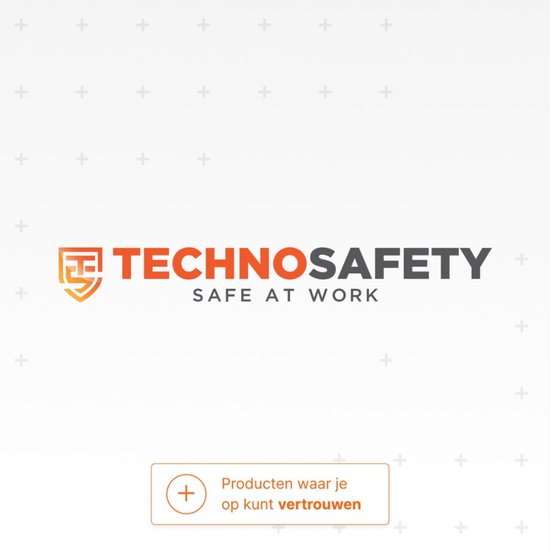Logo van Technosafety met de tekst 'SAFE AT WORK'.