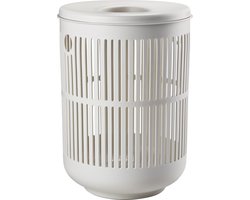 Zone Denmark Ume Wasmand met Deksel - 60 liter - Soft Grey (grijs) - Kunststof - Ronde Wasmand met Hengsel - Wasbox of Opbergmand