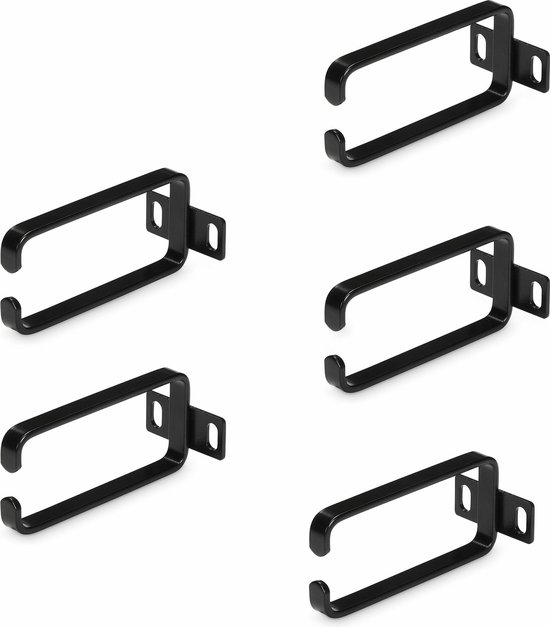 19-Zoll Kabelführung Mit 5 Ringen – 1U, Schwarz, Metall, Für Server-Schränke & Netzwerkkoffer