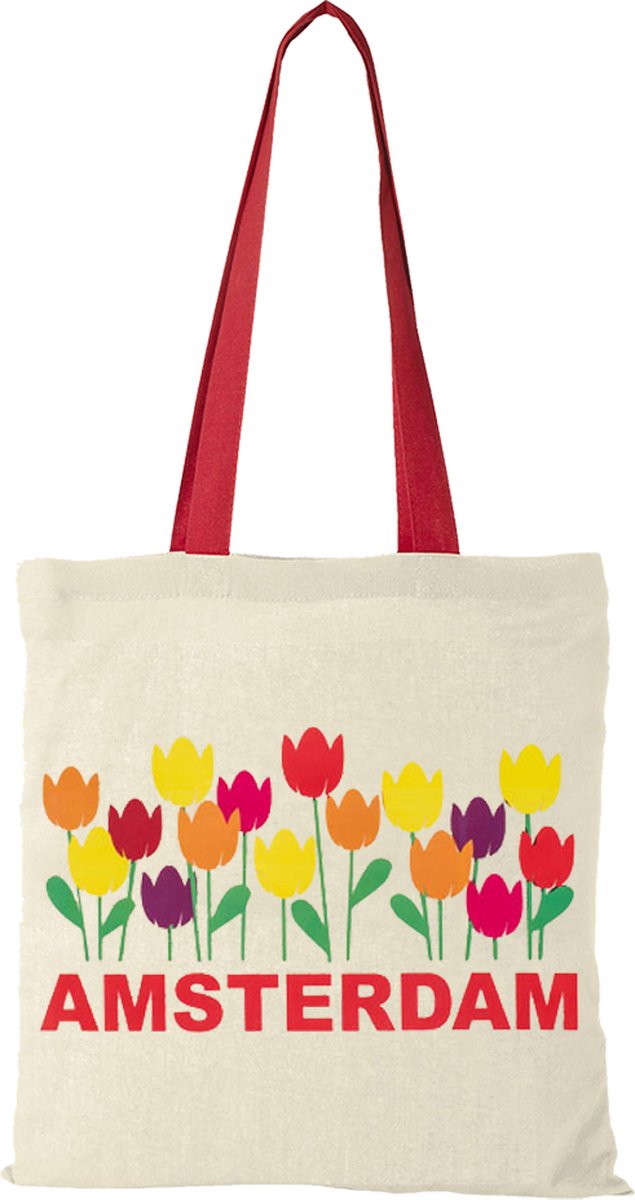 Canvas tas - Amsterdam tulpen - katoenen tas - schoudertas dames - tassen dames - schoudertassen