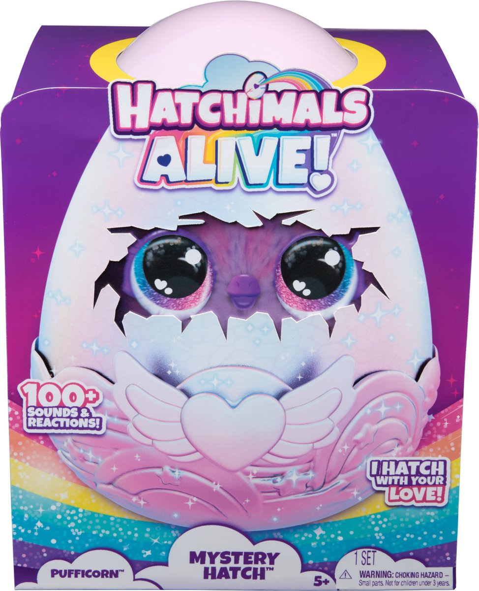 Hatchimals Alive - Mystery Hatch Pufficorn - Interactief verrassingsspeelgoed in een ei met mist, lichtjes en geluiden — afbeelding 3