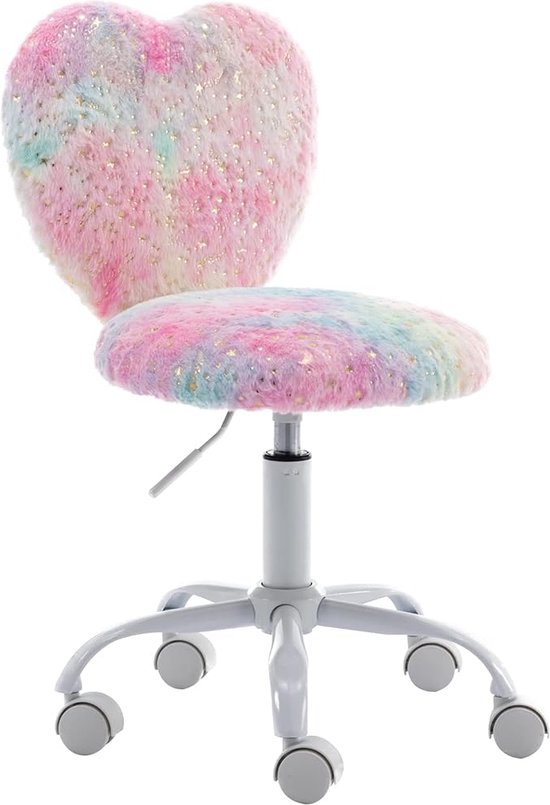 CARO-Möbel Drehstuhl Alpaca für Kinder Kunstleder in pink, Kinderschreibtischstuhl höhenverstellbar ergonomisch mit Lama Motiv, Scchreibtischstuhl auf Rollen