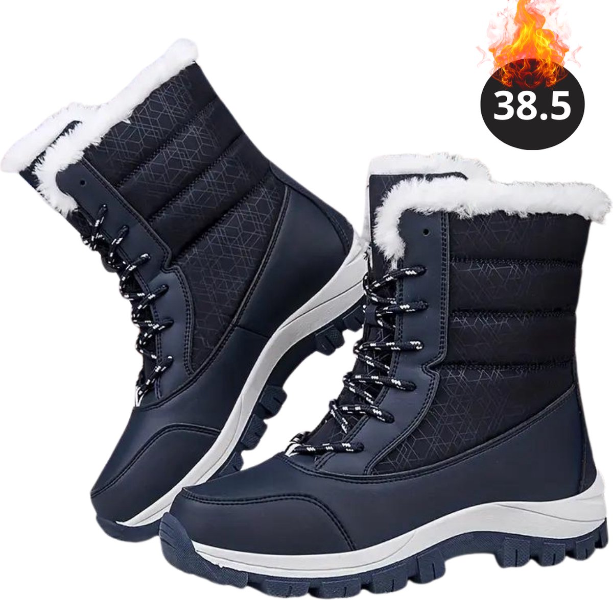 Livano Snowboots Sneeuwschoenen Sneeuwboots Dames Wintersport Ski Skischoenen – 38.5- Laarzen Zwart