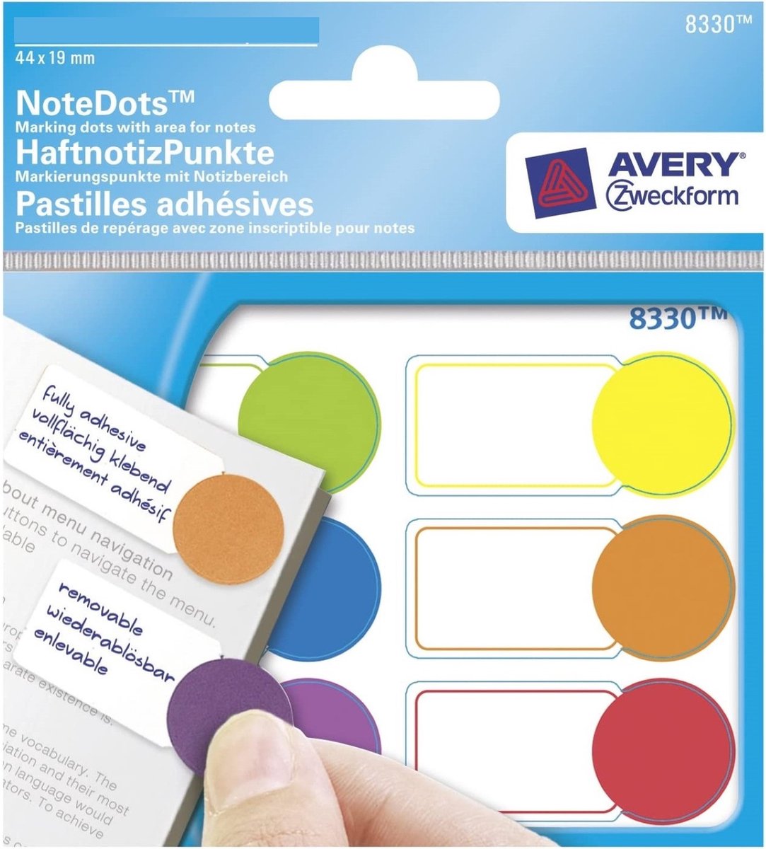 Sticky note dots 6-kleuren geassorteerd 1800x