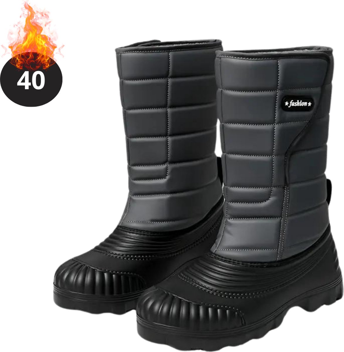 Nivard Snowboots Sneeuwschoenen Sneeuwboots Heren Wintersport Ski Skischoenen – 40 Antislip Winter Grijs