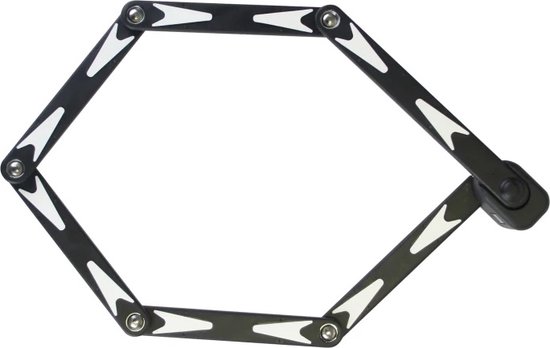 ART2 gekeurd vouwslot 950mm zwart-wit fietsslot voor fatbike e-bike met plastic coating en 2 sleutels