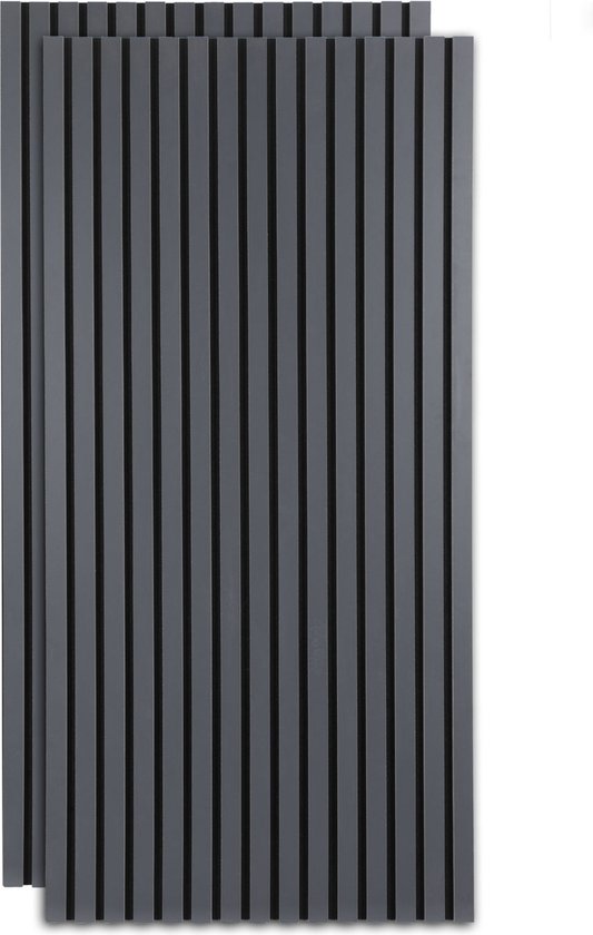 Twee grijze panelen met verticale zwarte strepen op een witte achtergrond.