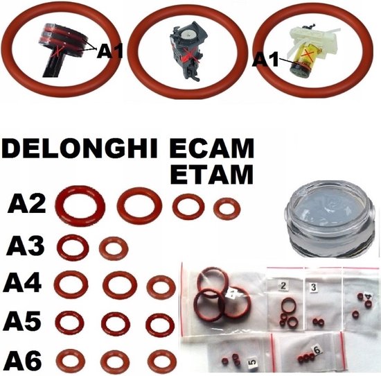 100 X O-Ring Gasket Delonghi Piston EAM / ESAM / ECAM - Foto 2