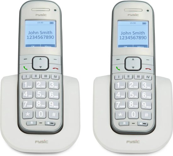 Fysic - Twinset Senioren - Grote Toetsen - Duo - Big Button huistelefoon - Extra luid gespreksvolume voor slechthorenden foto 2
