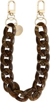 xoxo Wildhearts telefoonkoord - Brown Chocolate - Kort koord - Geschikt voor iPhone - Geschikt voor Samsung - Universeel Phone cord - Telefoonketting - Koord voor telefoon - Telefoon hanger ketting Bruin