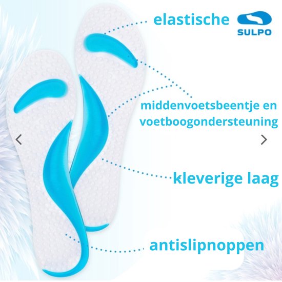 Premium gel inlegzolen voor schoenen - Vermindering van overmatige belasting en verbeterd comfort voor dagelijks leven, sport & werk, maat 40/41