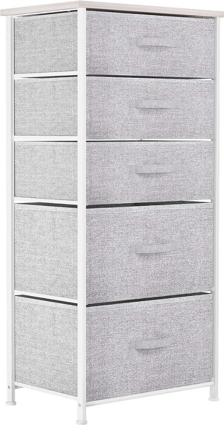 Relaxdays Reksysteem, 3 Stoffen Laden, Universele Ladebox, Metaal En Hout Hxbxd 53 X 48 X 40 Cm Beige