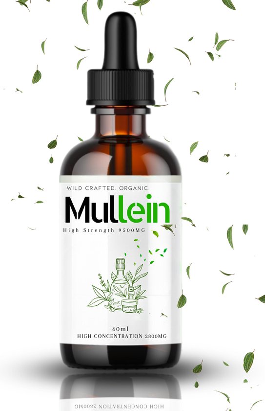 Foto: Wild crafted mullein drops extract superfood koningskaars druppels ontstekingsremmende luchtwegen high concentration 2800mg 60ml