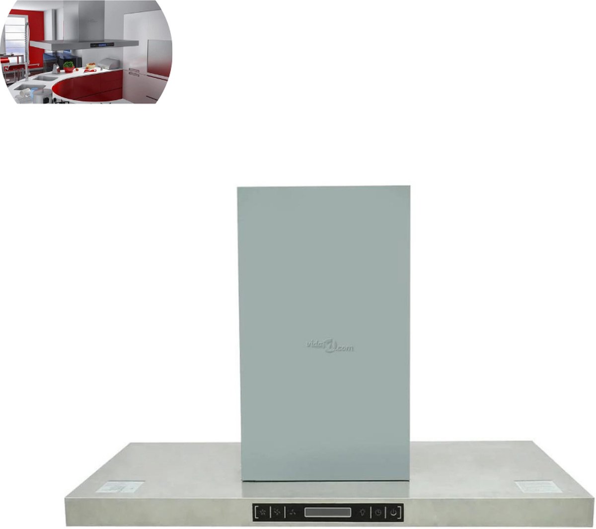 Afzuigkap - 60 cm -Onderbouw - Afzuigkappen - Met koolstoffilter - Schuin - Zilver